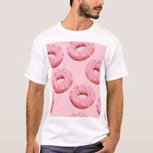 Glazed Doughnuts Seamless Background T-Shirt