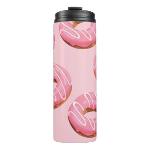 Glazed Doughnuts Seamless Background Thermal Tumbler