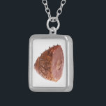 Glazed Ham Silver Plated Necklace<br><div class="desc">This is a photograph of a glazed ham.</div>