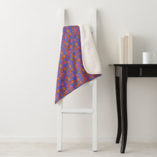 Glazed Leaves in Stormy Skies Sherpa Blanket