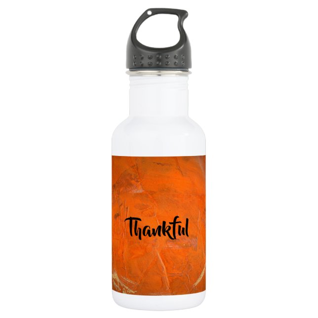 Glazed Terra Cotta Thankful 532 Ml Water Bottle (Front)