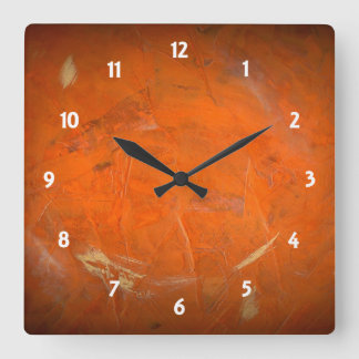 Glazed Terracotta Faux Finish Square Wall Clock