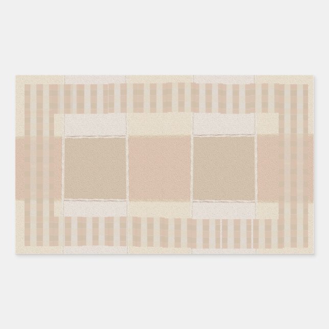 Glazed Tiles n Stripes  Silver Colour Sheet Rectangular Sticker (Front)