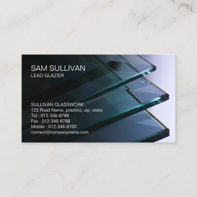 Glazier Glazing Glass Work Business Card (Front)