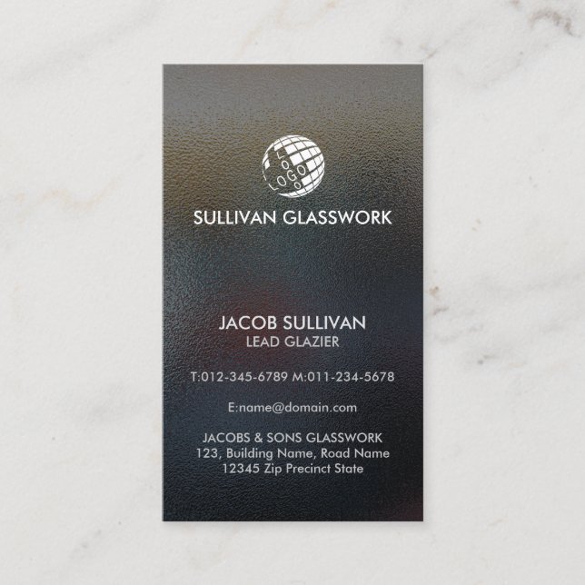 Glazier Glazing Glass Work Business Card (Front)
