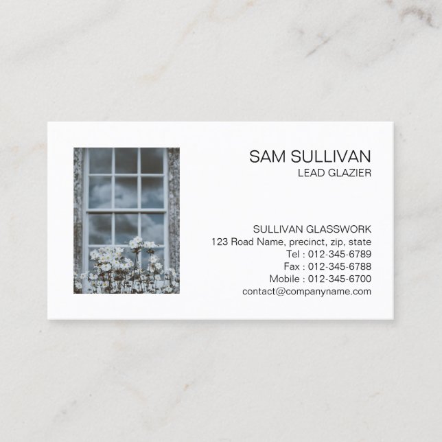 Glazier Glazing Glass Work Business Card (Front)