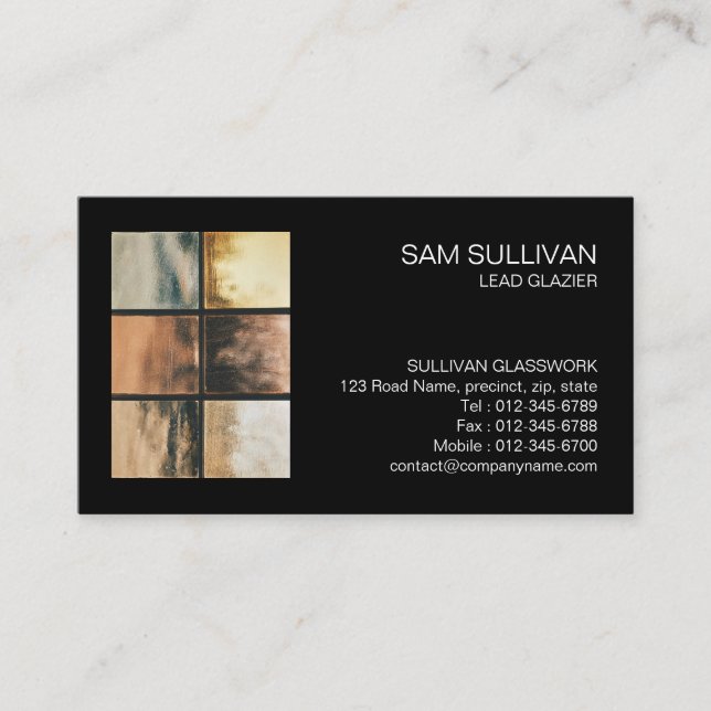 Glazier Glazing Glass Work Business Card (Front)
