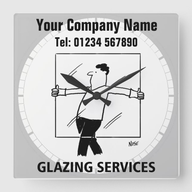 Glazing Services Glazing Company Square Wall Clock (Front)