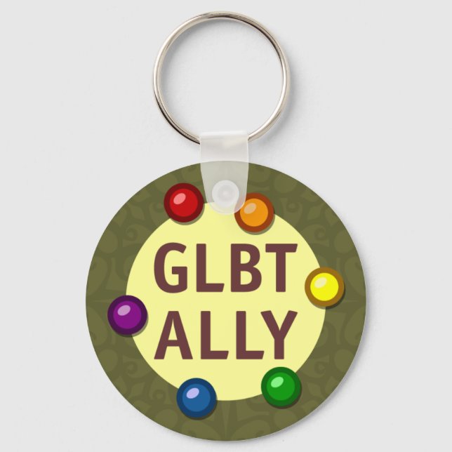 GLBT Ally Baubles Keychain (Front)