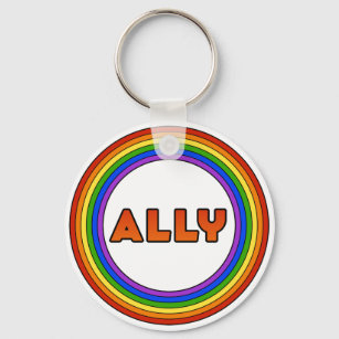 GLBT Ally Keychain (Button Style)