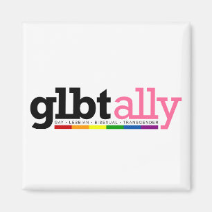 GLBT Ally White Magnet