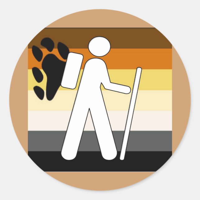 GLBT Bear Pride Hiking Classic Round Sticker (Front)