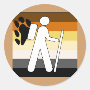 GLBT Bear Pride Hiking Classic Round Sticker