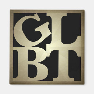 GLBT Black Pop Square Magnet