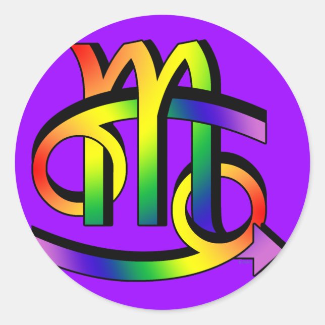 GLBT Cancer & Scorpio Classic Round Sticker (Front)