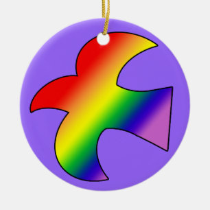 GLBT Dove Ceramic Tree Decoration