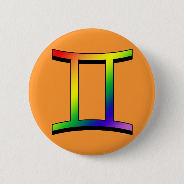 GLBT Gemini 6 Cm Round Badge (Front)