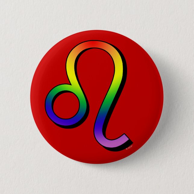 GLBT Leo 6 Cm Round Badge (Front)