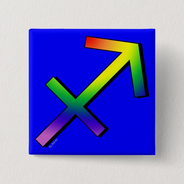 GLBT Sagittarius 15 Cm Square Badge (Front)