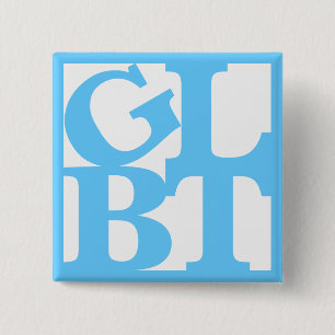 GLBT White Pop Square Button