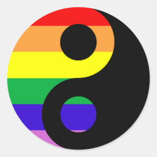 GLBT Yin Yang Classic Round Sticker