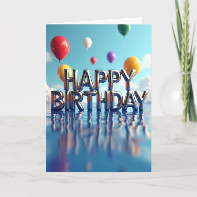 Gleaming Birthday Water Card (Front)