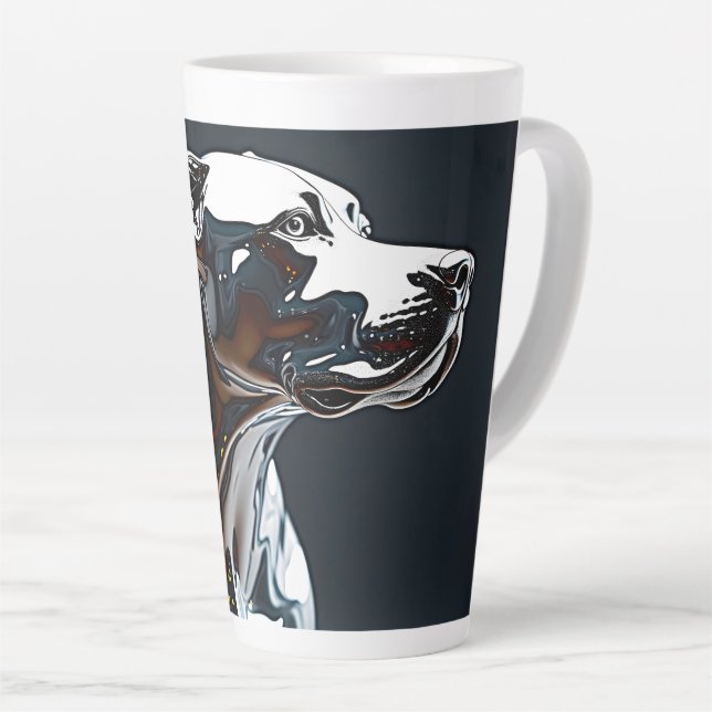 Gleaming Chrome Canine Latte Mug (Right Angle)