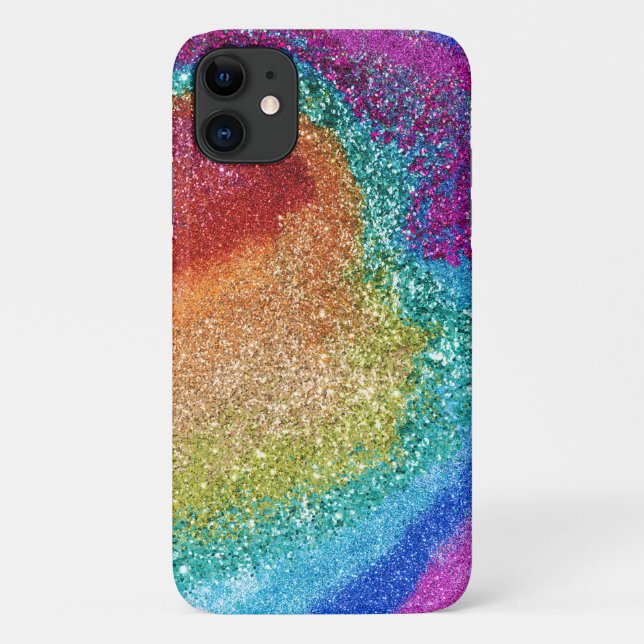 Gleaming Rainbow Glitter Swirl Case-Mate iPhone Case (Back)