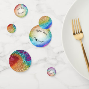 Gleaming Rainbow Glitter Swirl Confetti