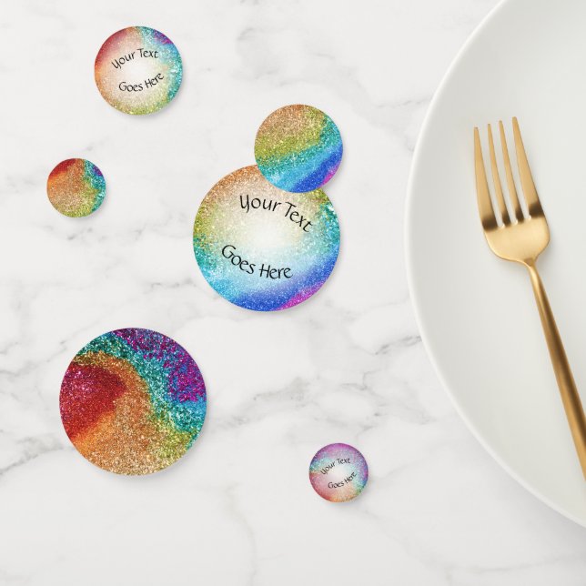 Gleaming Rainbow Glitter Swirl Confetti (Group)