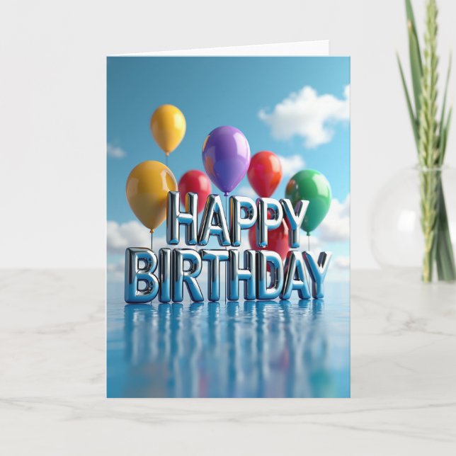 Gleaming Reflection Birthday Card (Front)