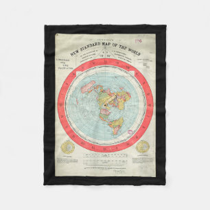 Gleason's New Standard Map Of The World - Flat Ear Fleece Blanket