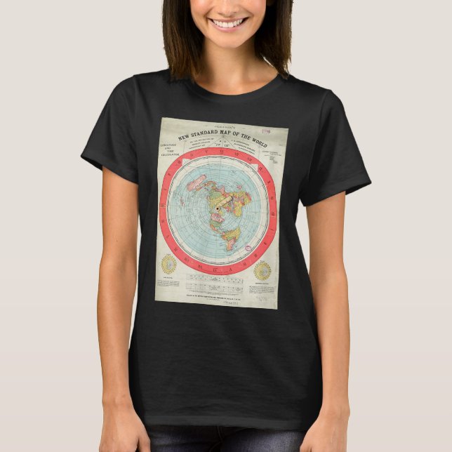 Gleason's New Standard Map Of The World - Flat Ear T-Shirt (Front)
