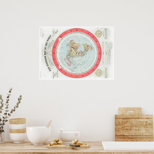 Gleason's NEW STANDARD MAP OF THE WORLD - High Rez Poster (Kitchen)