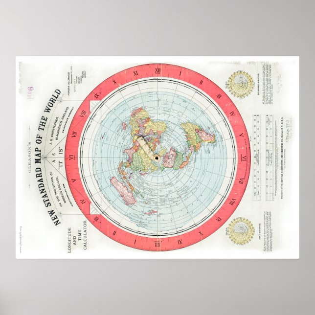 Gleason's NEW STANDARD MAP OF THE WORLD - High Rez Poster (Front)