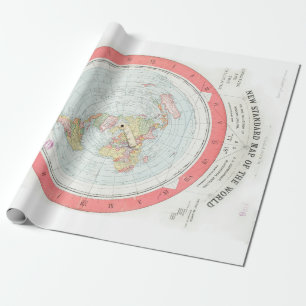 Gleason's 'NEW STANDARD MAP OF THE WORLD' Wrap Wrapping Paper
