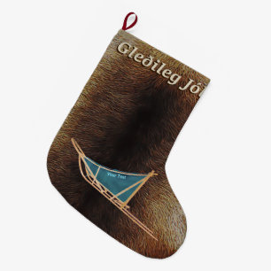 Gleðileg Jól - Dog Sled Large Christmas Stocking