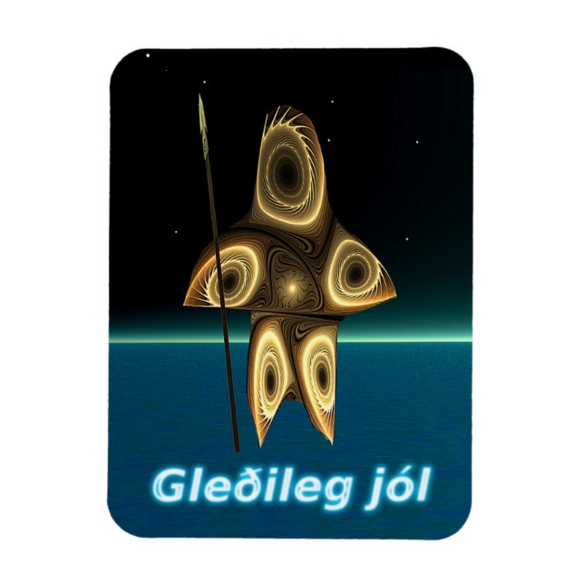 Gleðileg jól - Fractal Inuit Hunter Magnet (Vertical)