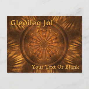 Gleðileg Jól - Fractal Wood Carving Postcard