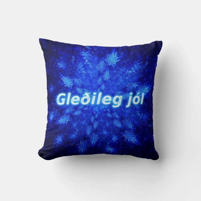 Gleðileg jól - Snowburst Cushion (Front)
