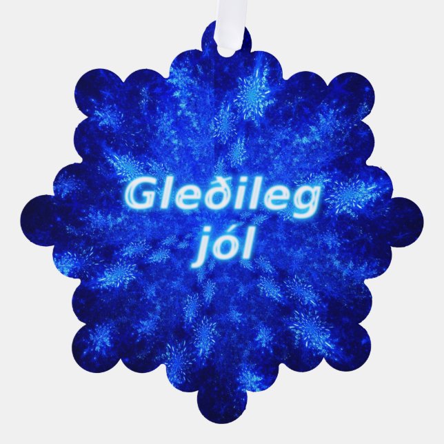 Gleðileg Jól - Snowburst Tree Decoration Card (Front)