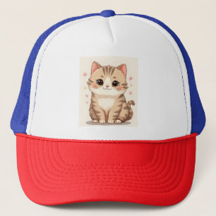Gleeful Cat: Sweet Kawaii Kitten Art for Any Room Trucker Hat