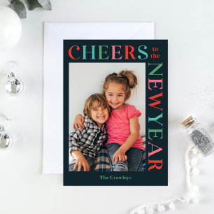 Gleeful Frame Editable Colour Happy New Year Card