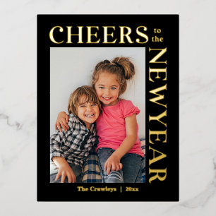 Gleeful Frame FOIL Editable Colour New Year Card