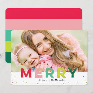 Gleeful Merry Fun Modern Holiday Card