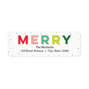 Gleeful Merry Holiday Address Label