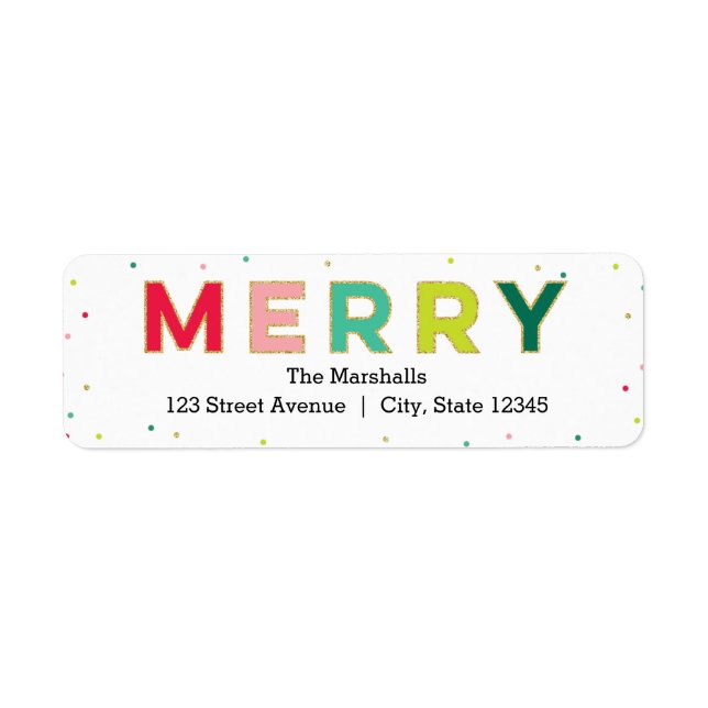 Gleeful Merry Holiday Address Label (Front)