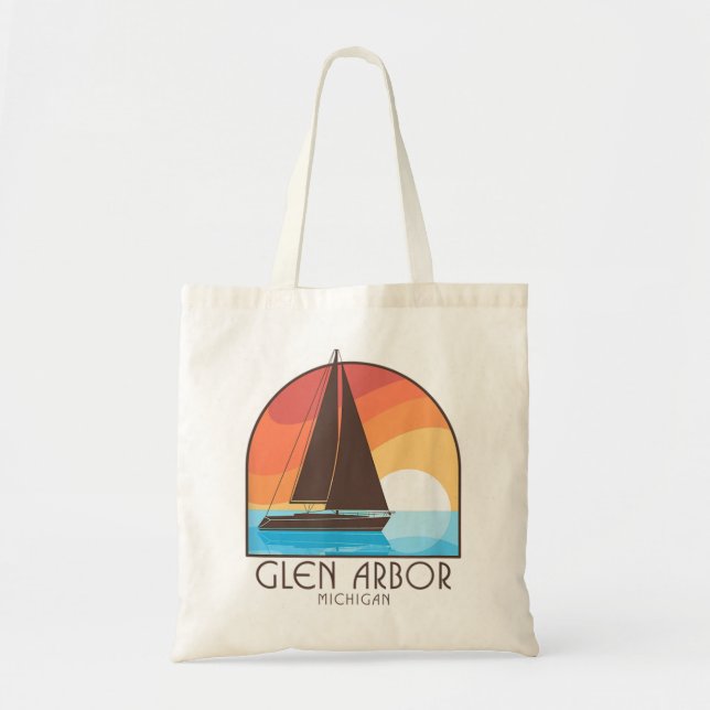 Glen Arbor Michigan MI Sailboat  Tote Bag (Front)