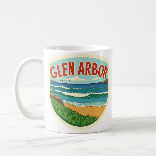 Glen Arbor Michigan Vintage  Coffee Mug (Left)