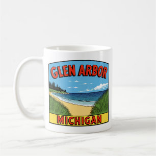 Glen Arbor Michigan Vintage Sand Dunes Coffee Mug